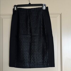 Roland Mouret for Banana Republic Black Pencil Skirt with Textured Design